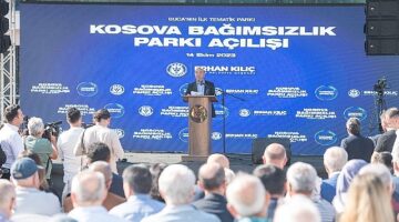 Başkan Soyer Kosova Bağımsızlık Parkı açılışında konuştu “Buca Metrosu'nu tarihinden önce bitireceğiz"