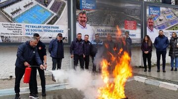İzmir İtfaiyesi'nden Zabıta personeline yangın güvenlik eğitimi verildi