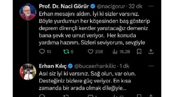 Prof. Görür'den Başkan Erhan Kılıç'a yanıt: “Bana şevk ve umut verdiniz"