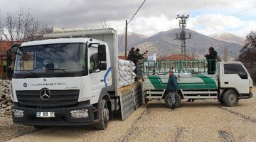 Antalya Büyükşehir Belediyesi'nin süt yemi desteği sürüyor