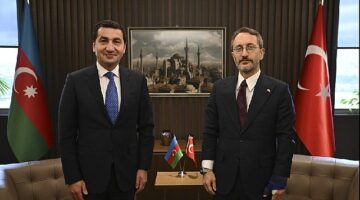 İletişim Başkanı Altun, Azerbaycan Cumhurbaşkanı Yardımcısı Hacıyev ile bir araya geldi