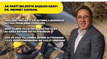 AK Parti Nevşehir Belediye Başkan Adayı Dr. Mehmet Savran, yaklaşık 1 Milyar TL'lik yeni bir yatırım yapacaklarının müjdesini verdi