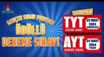 Nevşehir Belediyesi tarafından TYT ve AYT Deneme Sınavları Hafta sonu Yapılacak