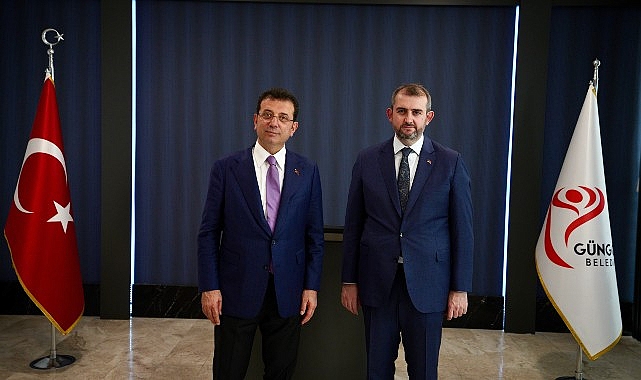 Ekrem İmamoğlu, Güngören Belediye Başkanı Bünyamin Demir'e tebrik ziyaretinde bulundu