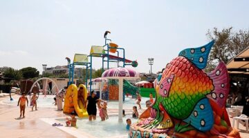 Aydın Büyükşehir Belediyesi tarafından Aydın'a kazandırılan Tekstil Park içerisindeki aquapark bu yıl da çocukların akınına uğruyor
