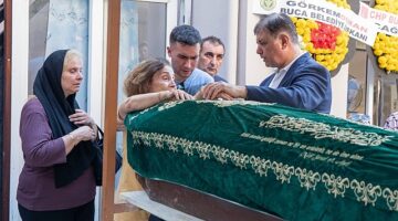 İzmir Büyükşehir Belediye Başkanı Dr. Cemil Tugay, Alsancak'ta elektrik akımına kapılarak hayata gözlerini yuman İnanç Öktemay'ın cenazesine katıldı