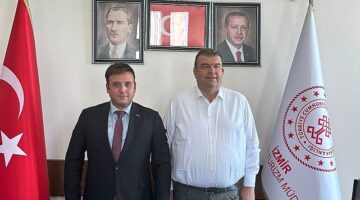 Seferihisar Belediye Başkanı İsmail Yetişkin göreve yeni başlayan İzmir İl Kültür Turizm Müdürü Fahrettin Kerem Çevik'i ziyaret etti