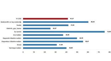 Tüik: Yurt İçi Üretici Fiyat Endeksi (Yİ-ÜFE) yıllık %41,37 arttı, aylık %1,94 arttı