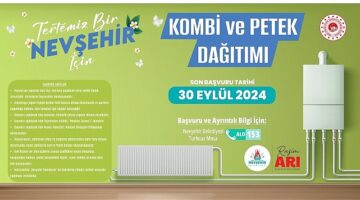 Nevşehir Belediyesi'nden kombi ve petek desteği.