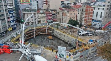 Konak'ın yeni hizmet binasında temel betonu atıldı