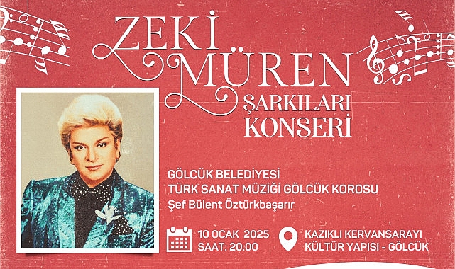 Gölcük Belediyesi, Türk müziğinin efsane ismi Zeki Müren'i anmak üzere özel bir gece düzenleyecek.