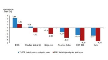 Tüik: Aylık en yüksek reel getiri Devlet İç Borçlanma Senetleri (DİBS)'de oldu